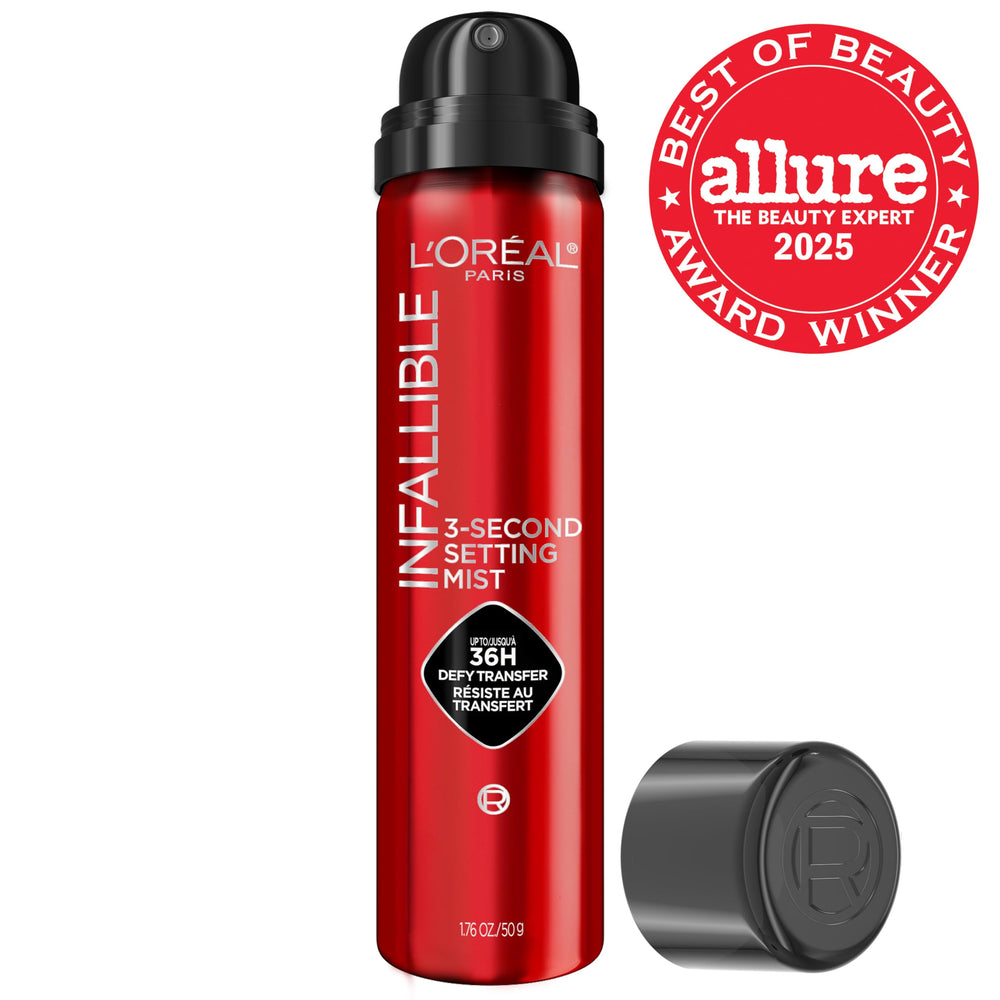 L'Oreal Paris nozzle close-up demonstrating precise microfine mist benefit