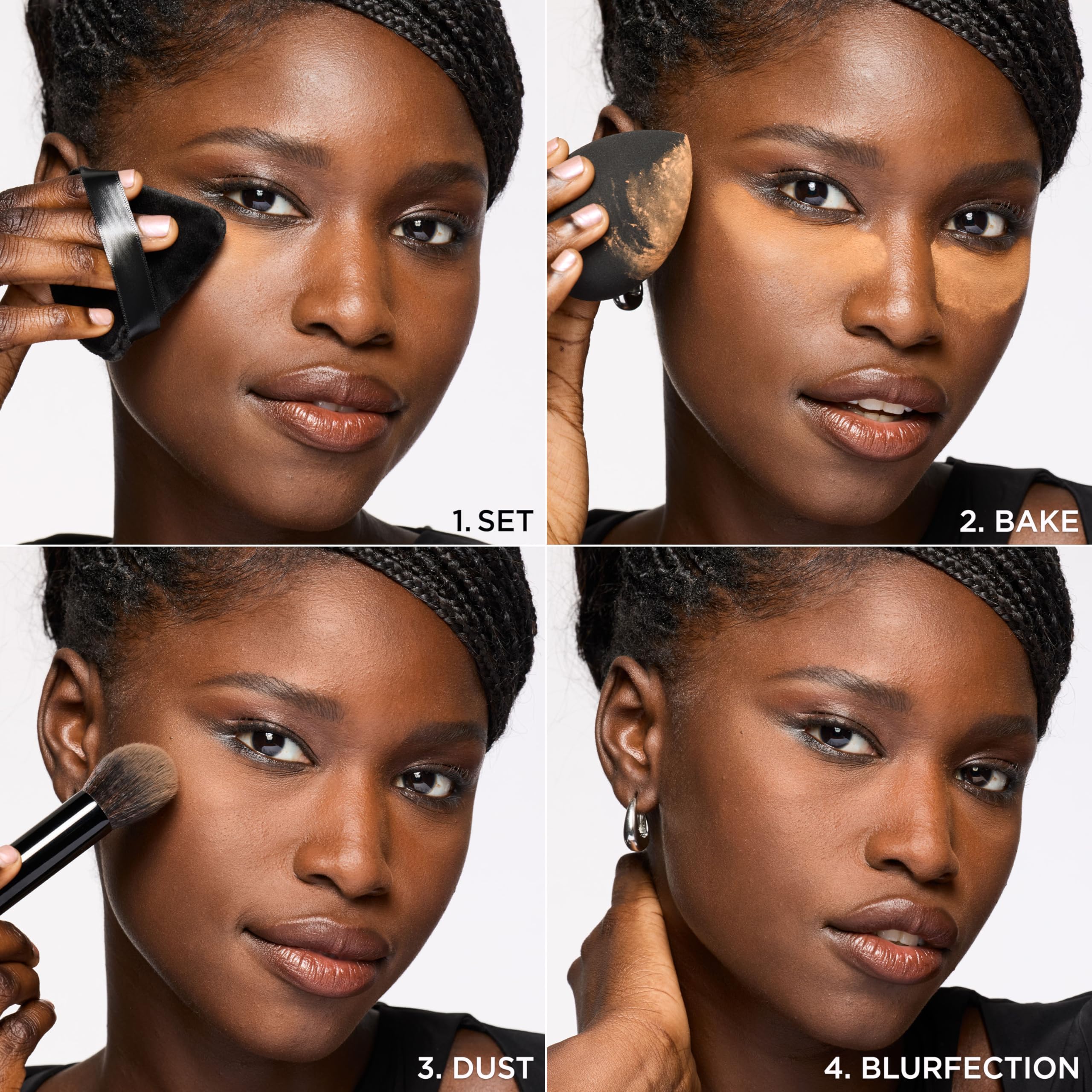 L'Oreal Paris Infallible Blur-fection powder brush-on finish in action.