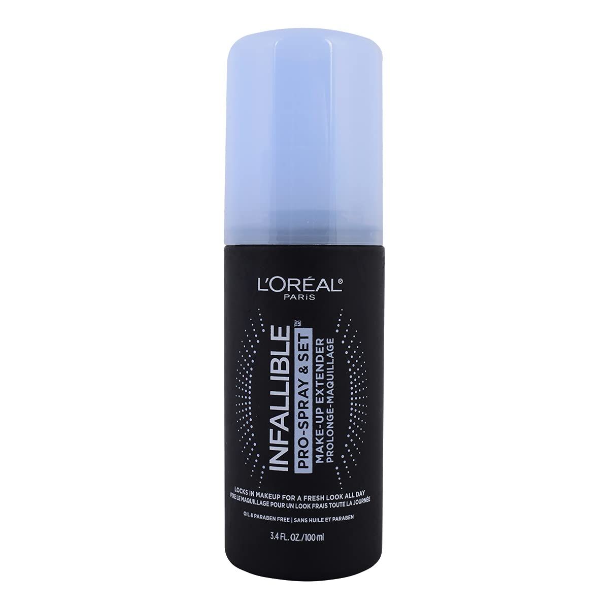 L'Oreal Paris Infallible Pro-Spray bottle locks in makeup for all-day wear.
