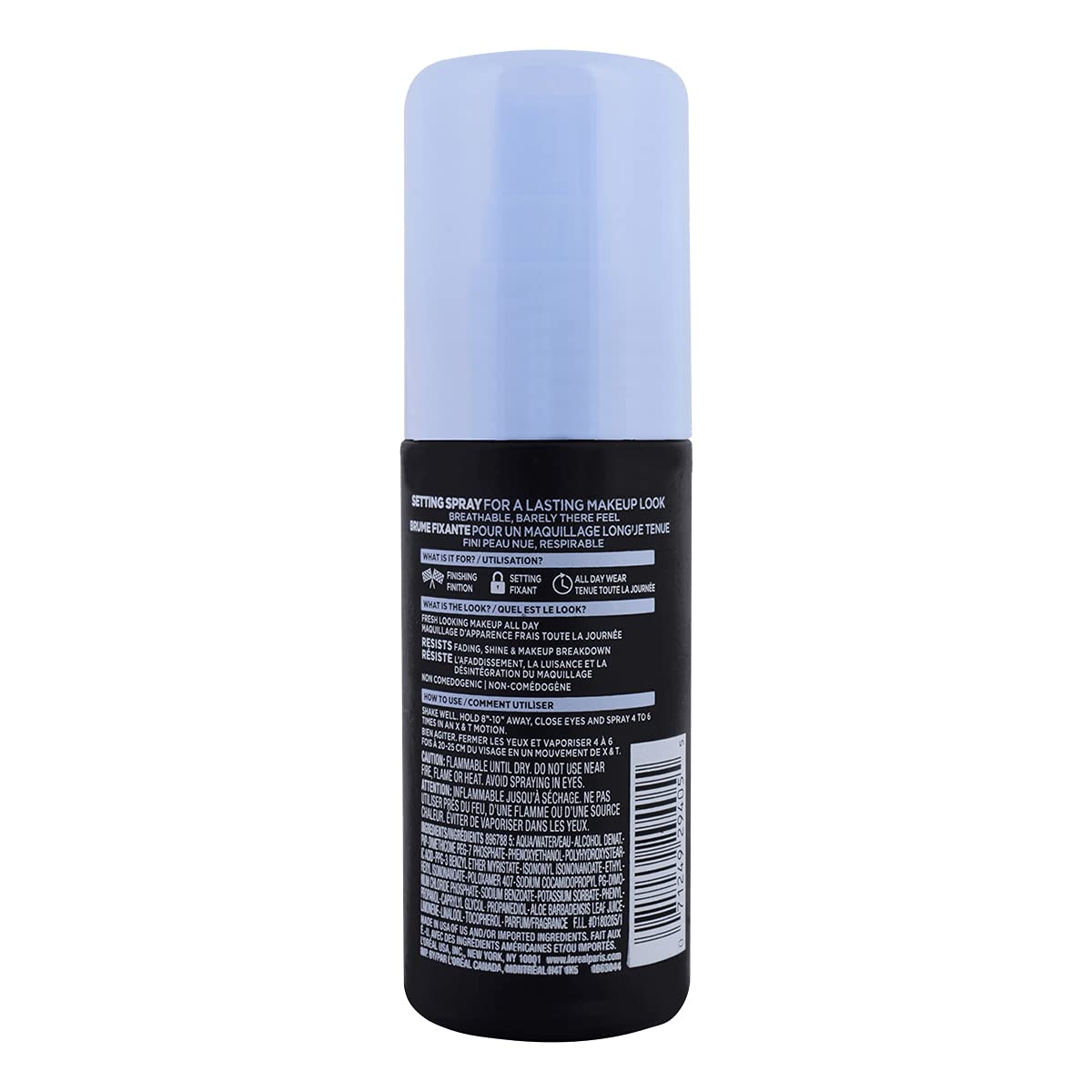 L'Oreal Paris Infallible Pro-Spray spray action captures a seamless finish.