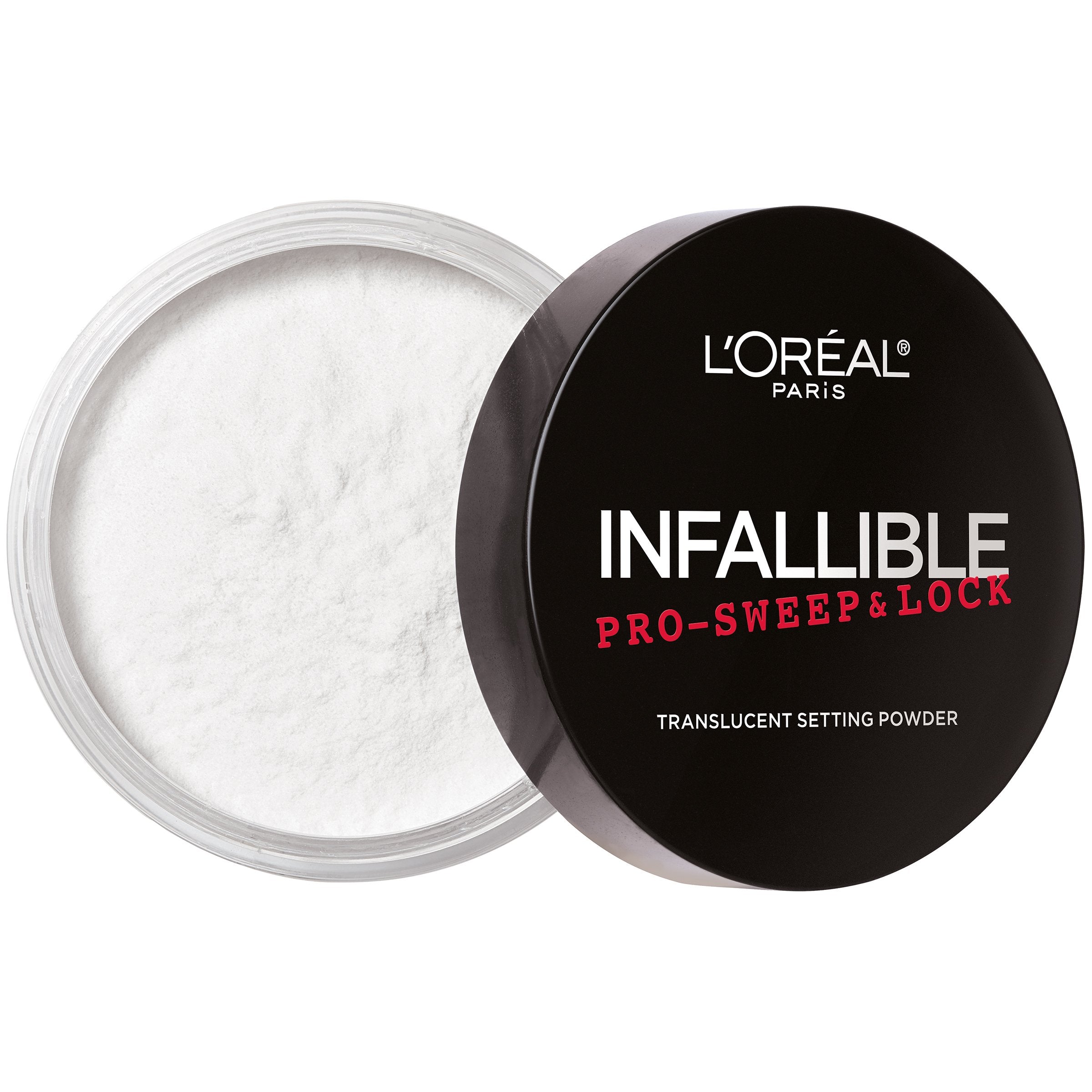 Soft-focus matte finish on skin after setting makeup.
