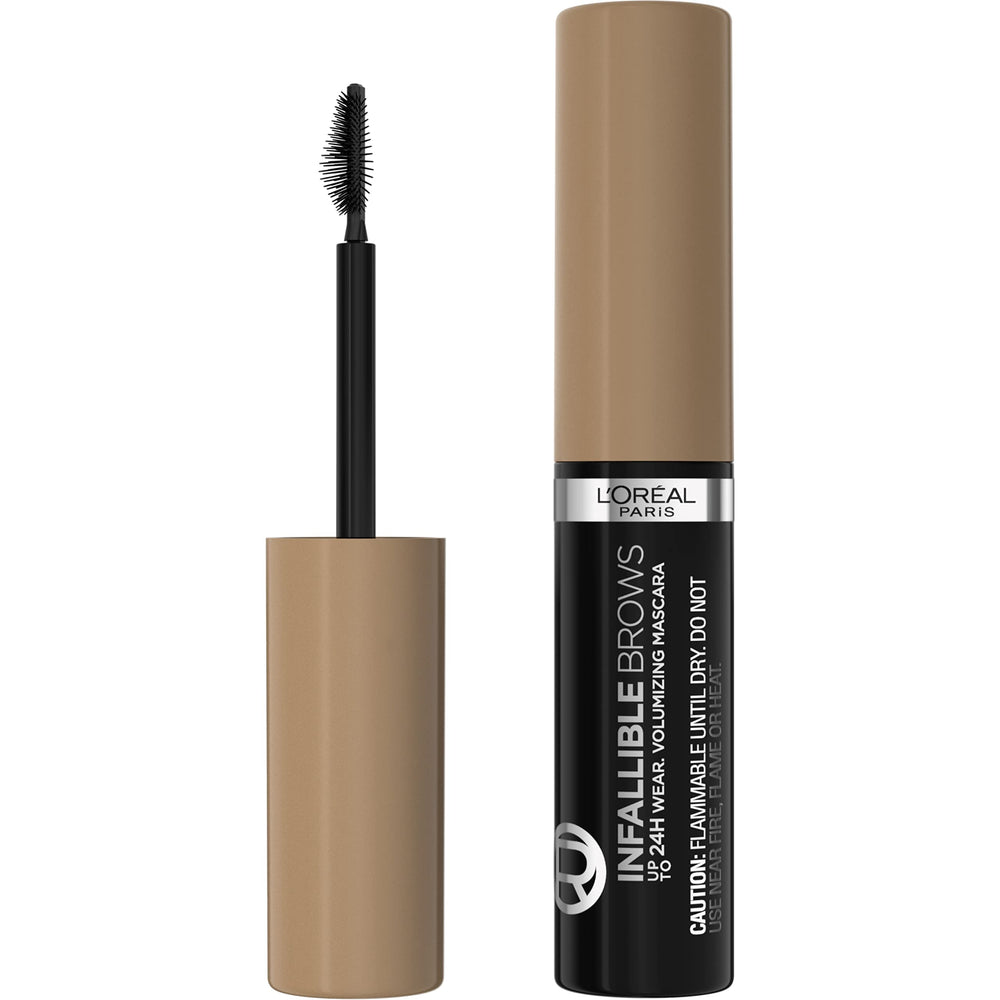 L'Oreal Paris Infallible brow mascara tube provides lightweight fullness and 24-hour wear.