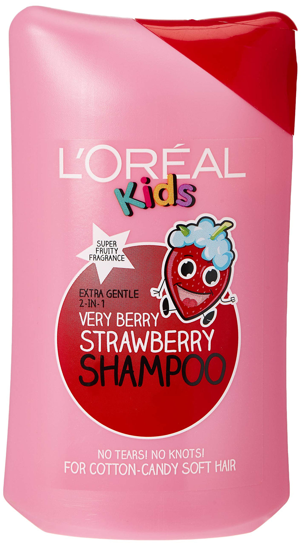 L'Oreal Paris Kids 2in1 shampoo bottle front with Very Berry fragrance for gentle wash.