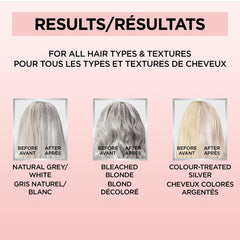 L'Oreal Paris Le Color Gloss silver-toned hair close-up showing enhanced shine.