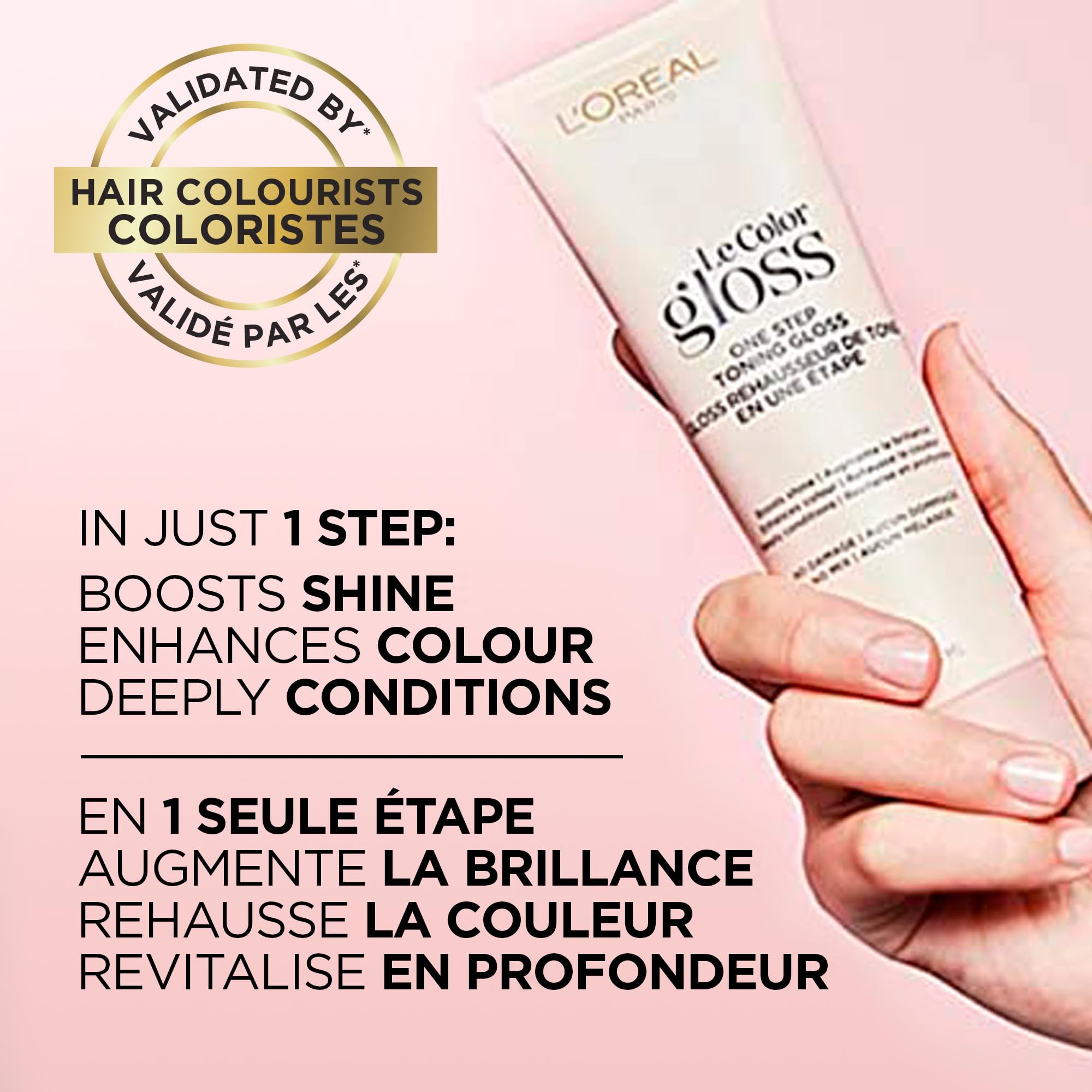 L'Oreal Paris Le Color One Step Toning Hair Gloss coconut conditioning base nourishes strands