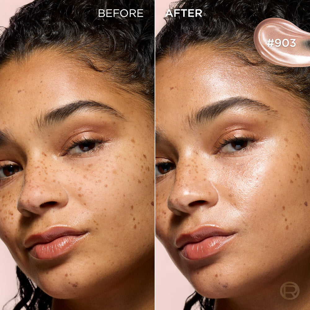 L'Oreal Paris Lumi Glotion used on face application for natural glow
