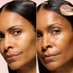 L'Oreal Paris Lumi Glotion on cheek for sun-kissed glow.