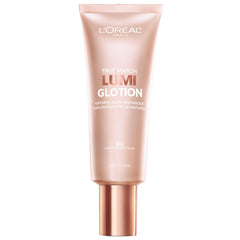 L'Oreal Paris Lumi Glotion swatch reveals radiant, hydrating glow for face and body.