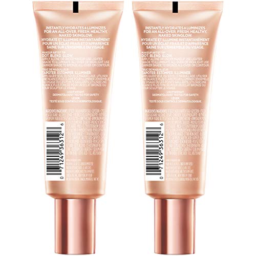 L'Oreal Paris Lumi Glotion swirled on skin highlighting cheekbones and luminous finish