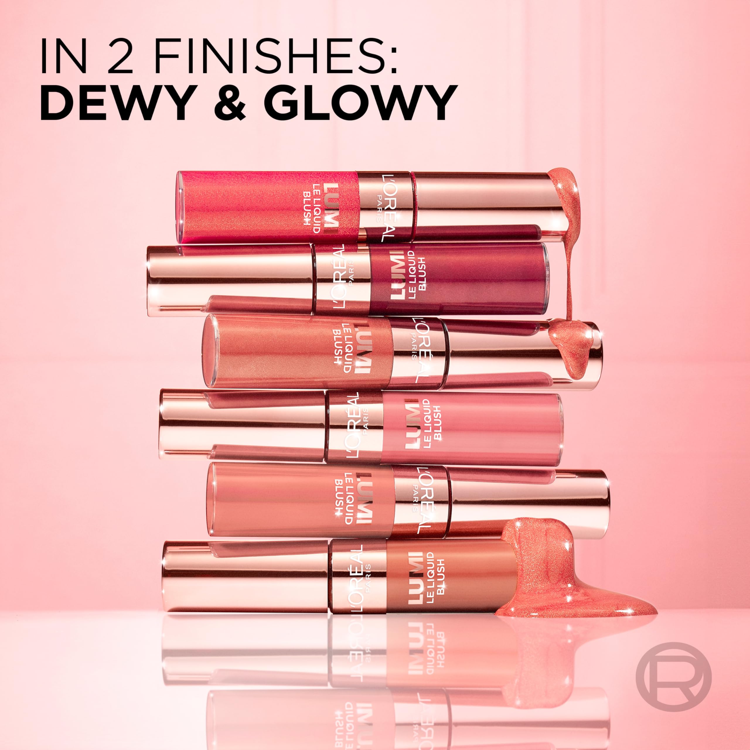 L'Oreal Paris Lumi Le Liquid Blush swatches coral captures vibrant color in glow finish