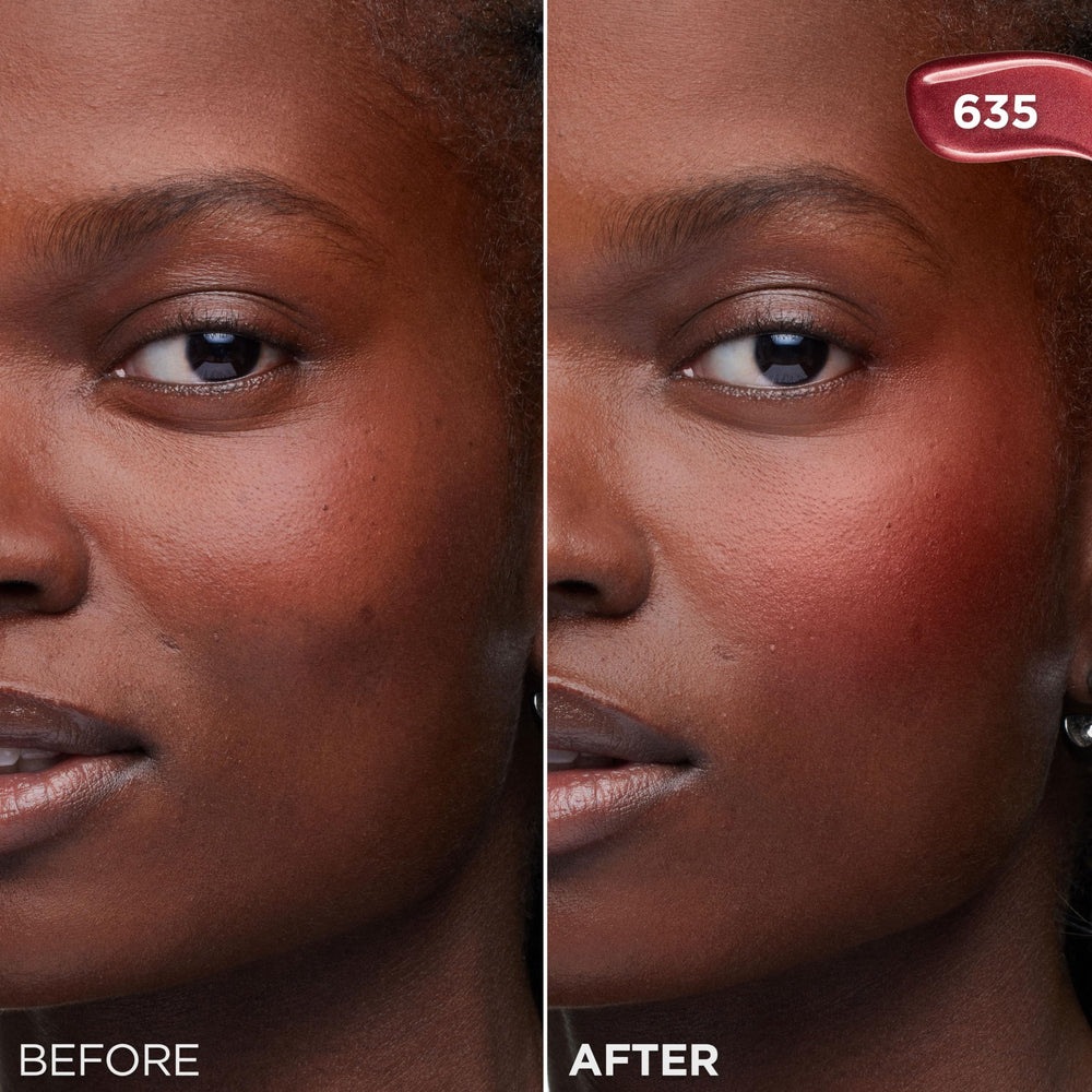 L'Oreal Paris Lumi Le Liquid Blush swatches rose shows pink shade with dewy finish
