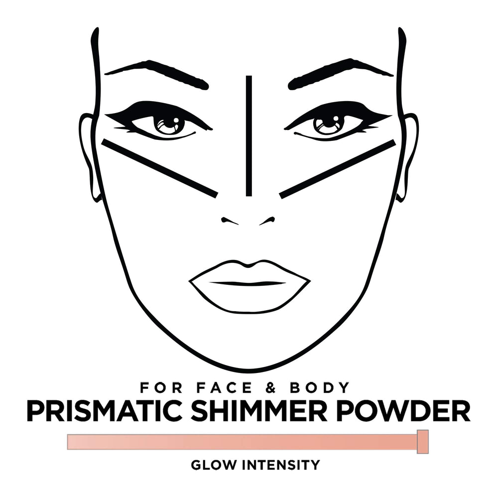 L'Oreal Paris Lumi Shimmerista Sunlight swatch on cheek reveals warm rose-gold glow.