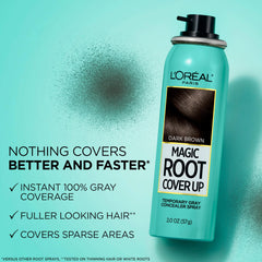 L'Oréal Paris Magic Root Cover Up medium brown spray bottle blends gray roots quickly