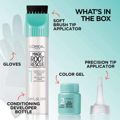 L'Oreal Paris Magic Root Rescue delivers 100 percent gray coverage for roots.