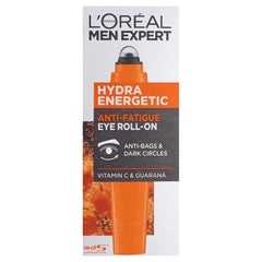 L’Oréal Paris Men Expert Hydra Energetic Eye Roll-On packaging showcases quick cooling refreshment
