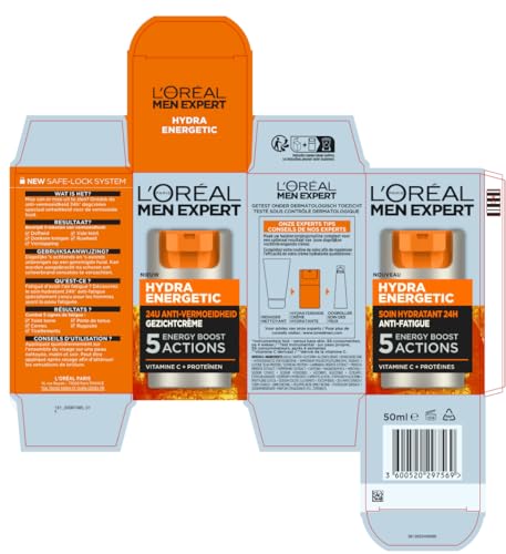 L’Oréal Paris Men Expert Hydra Energetic texture close-up highlights fast-absorbing moisture.