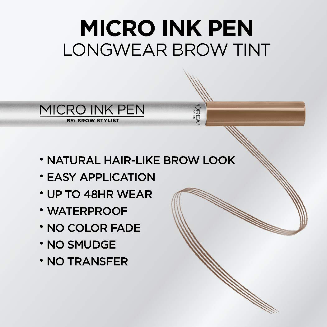 L'Oreal Paris Micro Ink Pen hair-like-effect tip creates believable brow texture