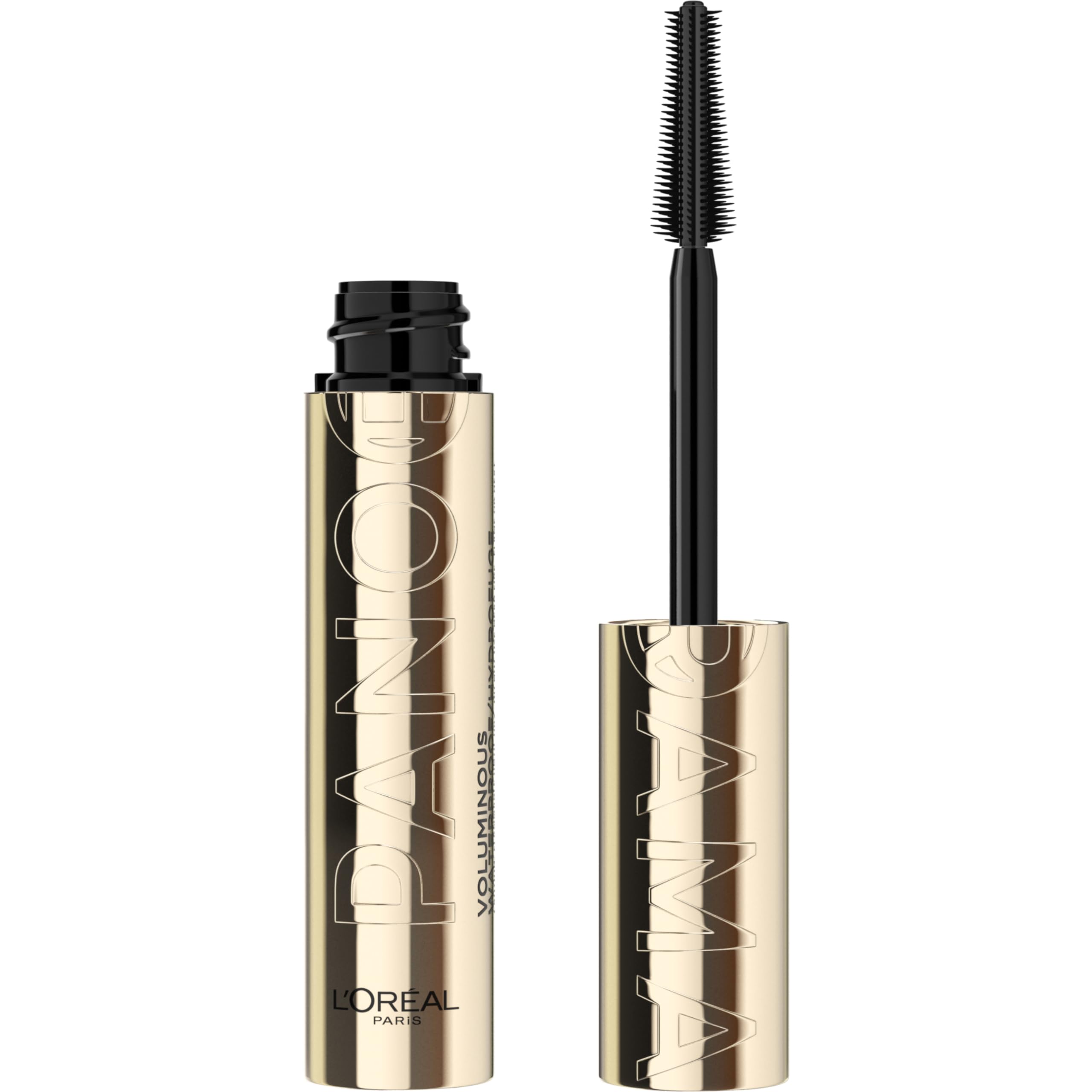 L'Oreal Paris Panorama Mascara brush closeup highlights precise bristles for even coverage and definition.