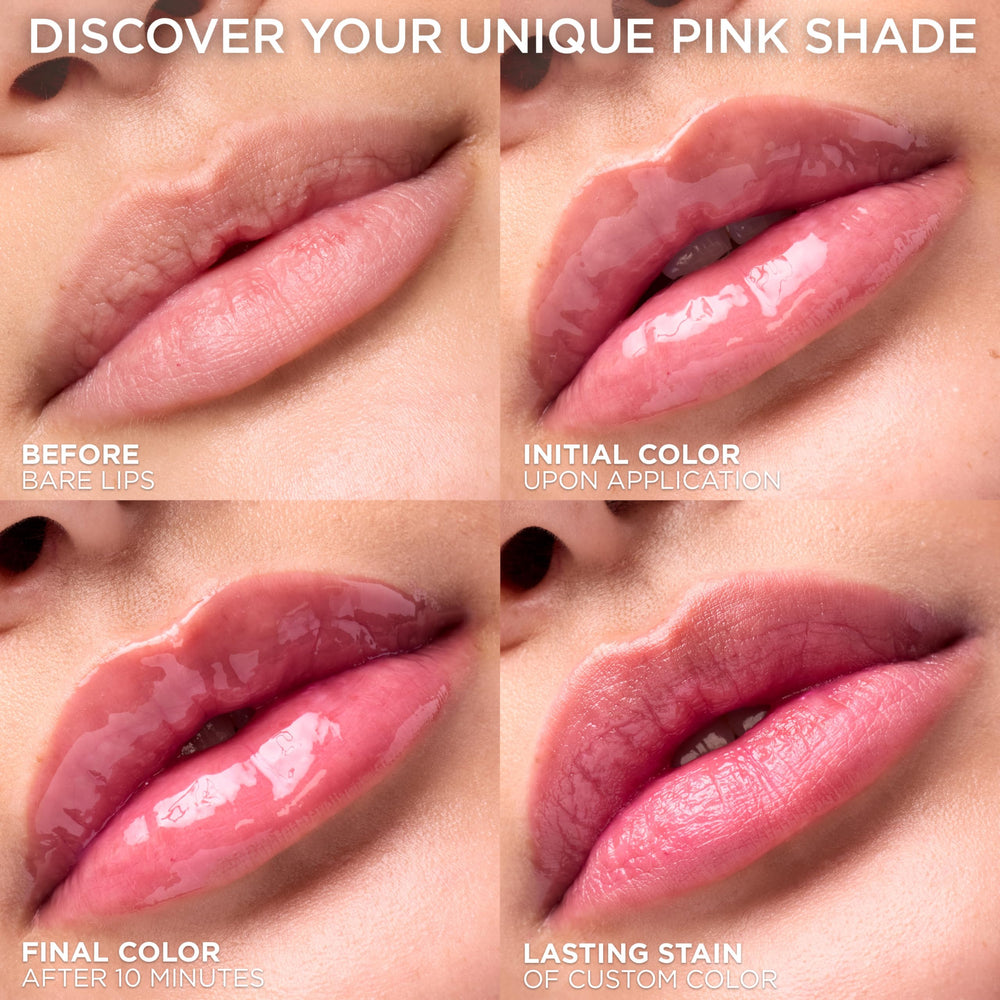 Four transforming shades including 010 Cristal Ice in L'Oreal Paris Lip Oil collection