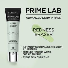 L'Oreal Paris Prime Lab Redness Eraser application shot showing easy redness reduction