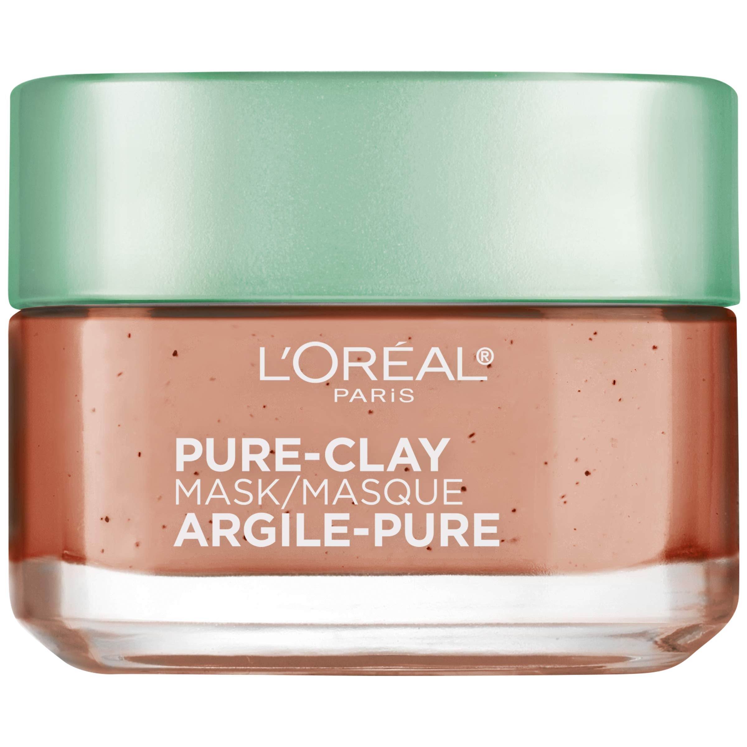 L'Oreal Paris Pure Clay Mask with Red Algae packaging highlights at-home pore refinement.