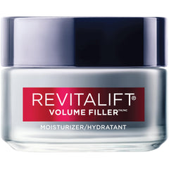 L’Oréal Paris Revita Lift Volume Filler bottle close-up showing hydration for fuller-looking skin.