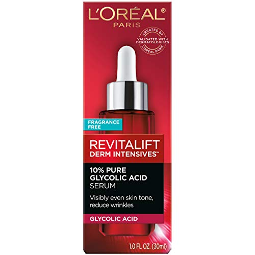 L'Oreal Paris Revitalift serum dropper shown for precise nightly application.