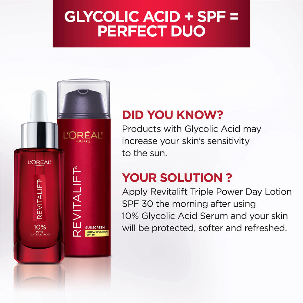 Fragrance-free label visible on Revitalift serum bottle.