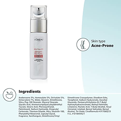 L’Oréal Paris Revitalift Bright Reveal packaging within natural light highlights premium skincare