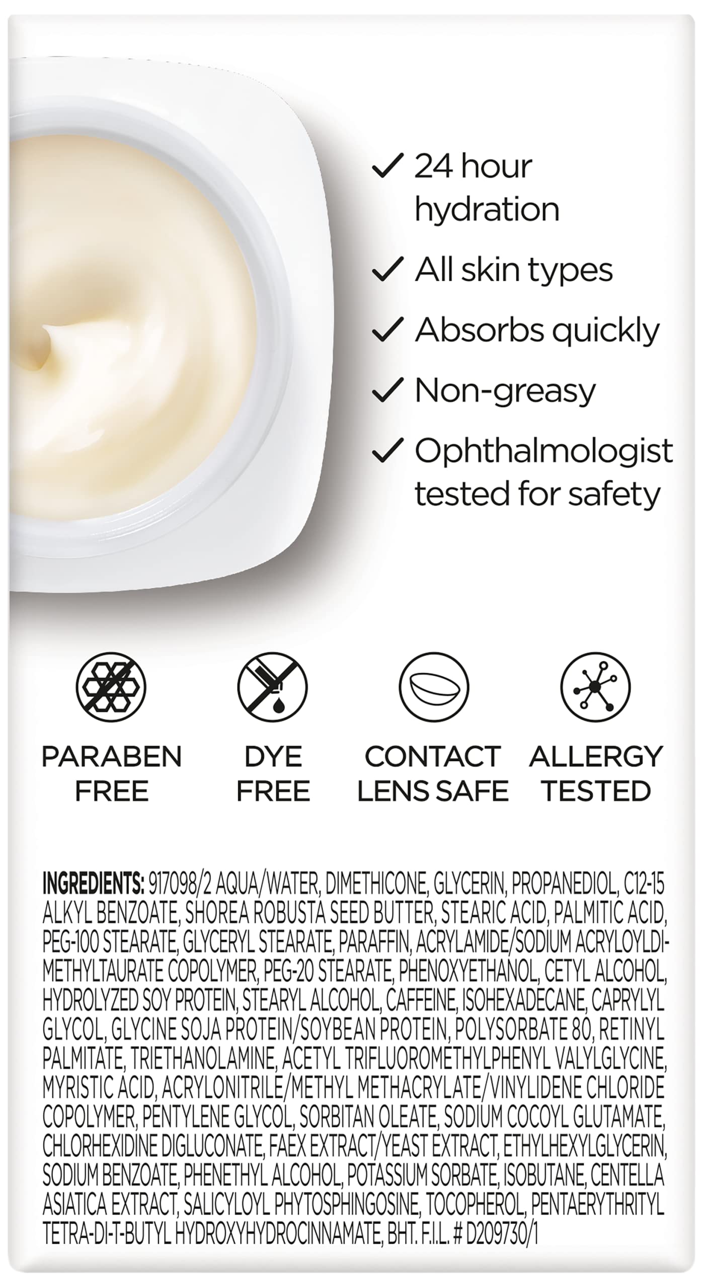 L'Oreal Paris Revitalift fragrance-free label highlights gentle formula for sensitive users