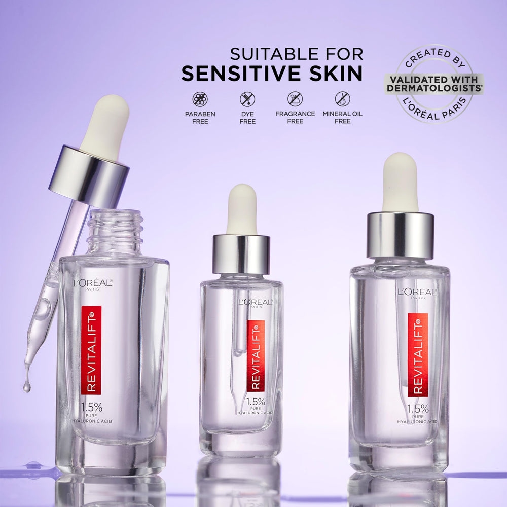 L’Oréal Paris Revitalift fragrance-free label signals gentle care.