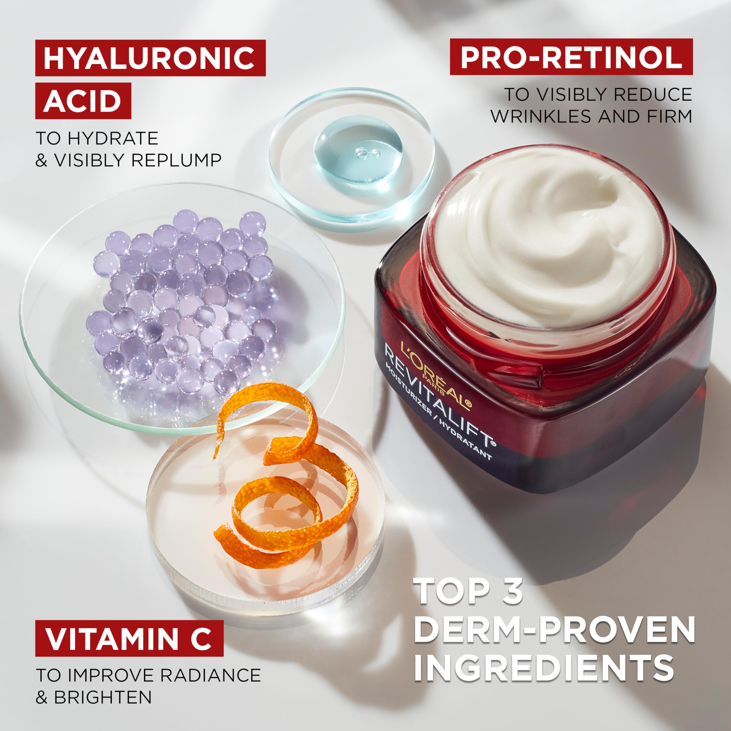 Revitalift Triple Power cream pump ready for smooth application and hydration.