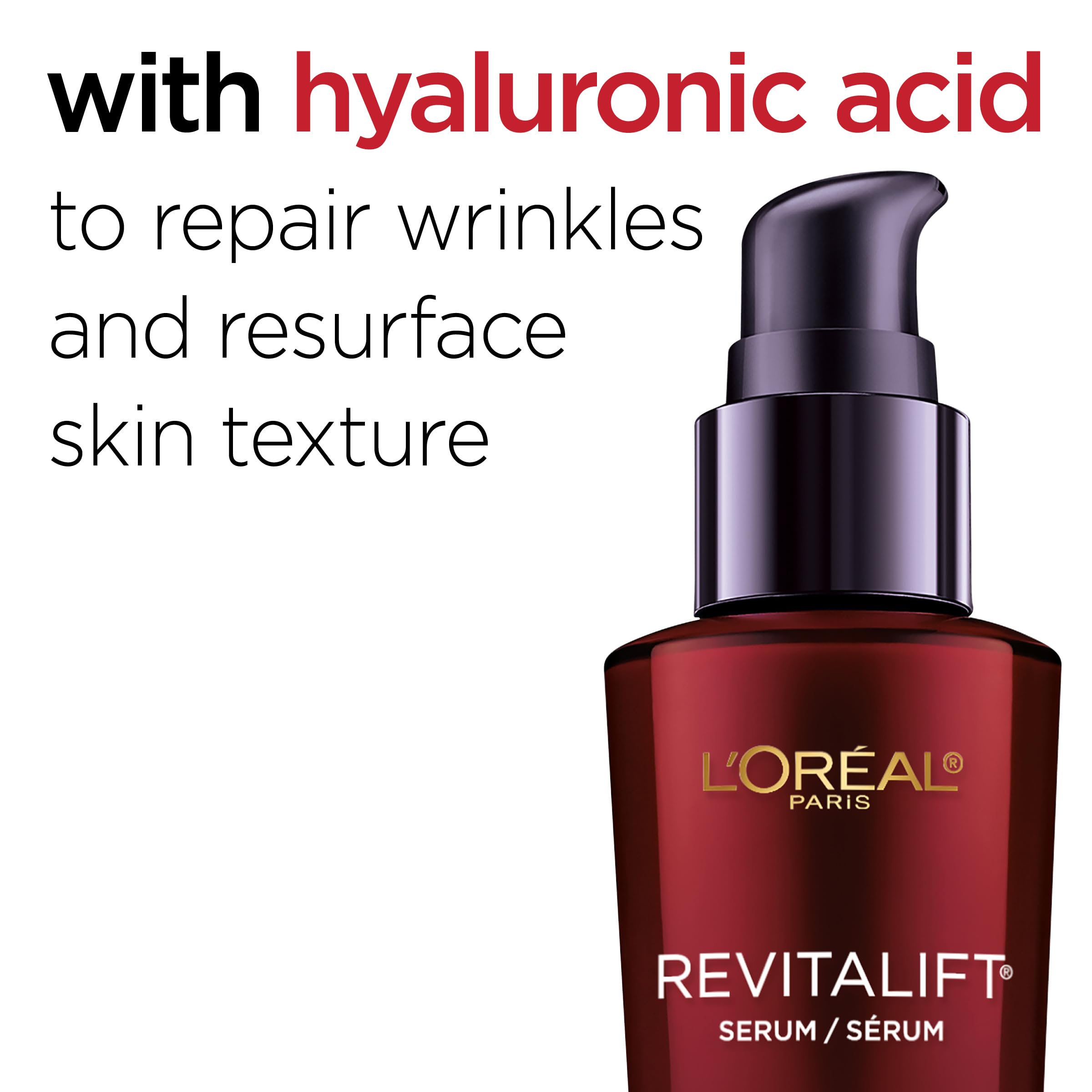 L'Oreal Paris Revitalift triple-power serum texture swirl highlights LHA for refined texture