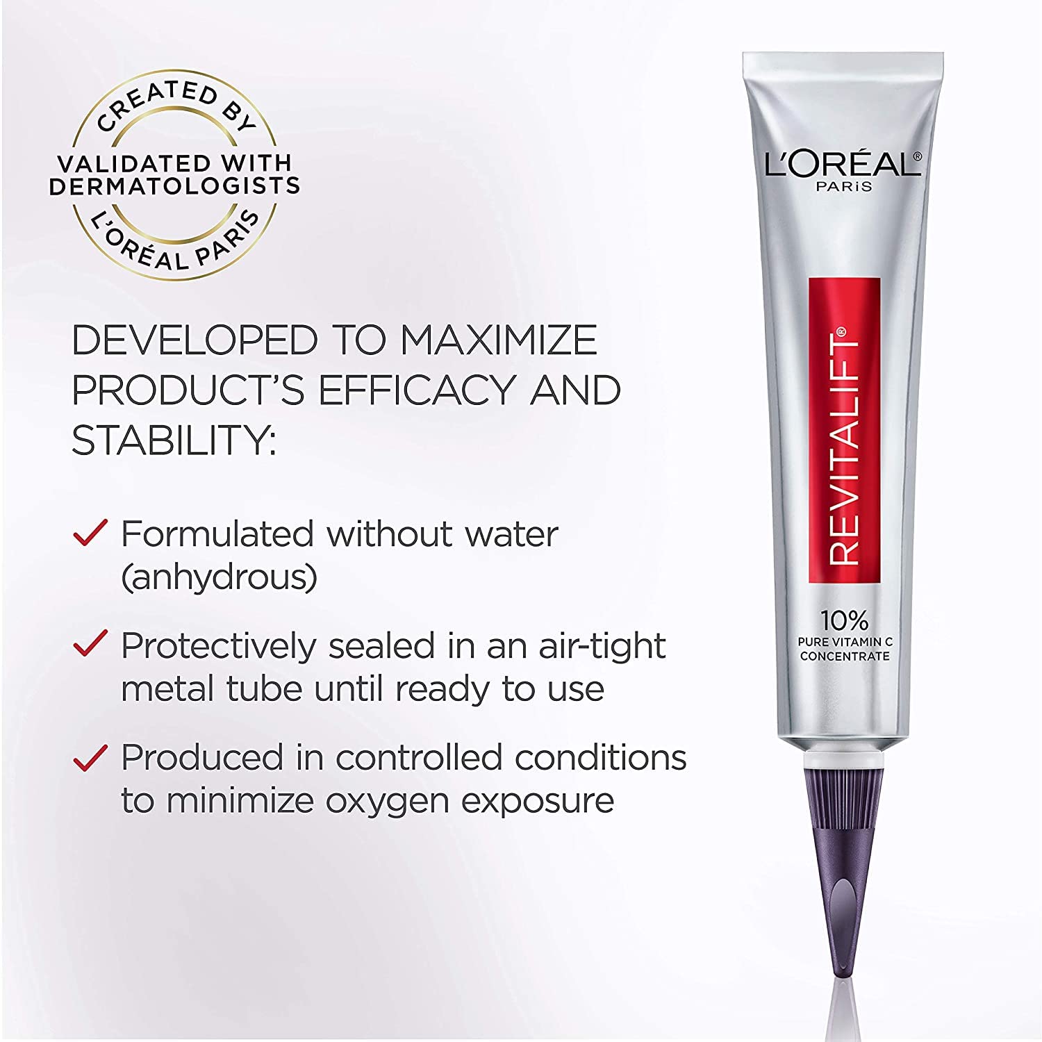 L'Oreal Paris Revitalift Vitamin C serum fragrance-free design for sensitive skin.