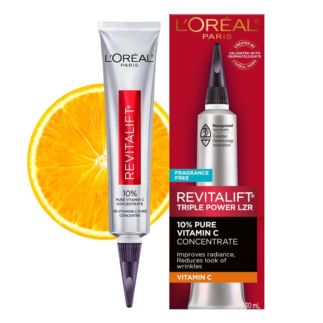 L'Oreal Paris Revitalift serum packaging preserves potency with air-tight design.