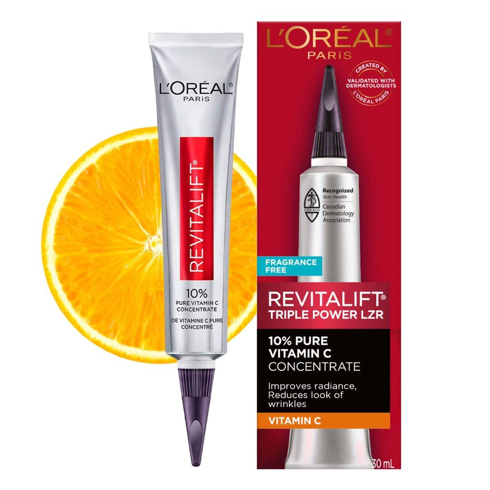 L'Oreal Paris Revitalift serum packaging preserves potency with air-tight design.