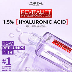 L'Oreal Paris Revitalift Filler dropper dispensing easy, targeted moisture delivery.