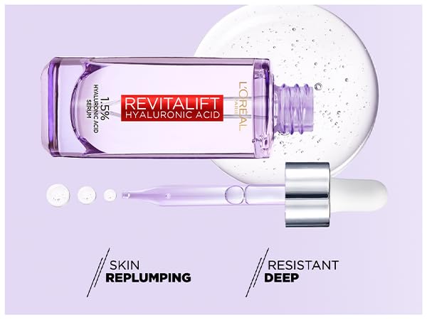 L'Oreal Paris Revitalift Filler HA types infographic highlighting multi-layer hydration.