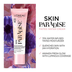 L'Oreal Paris Skin Paradise application swatch shows natural shade blend