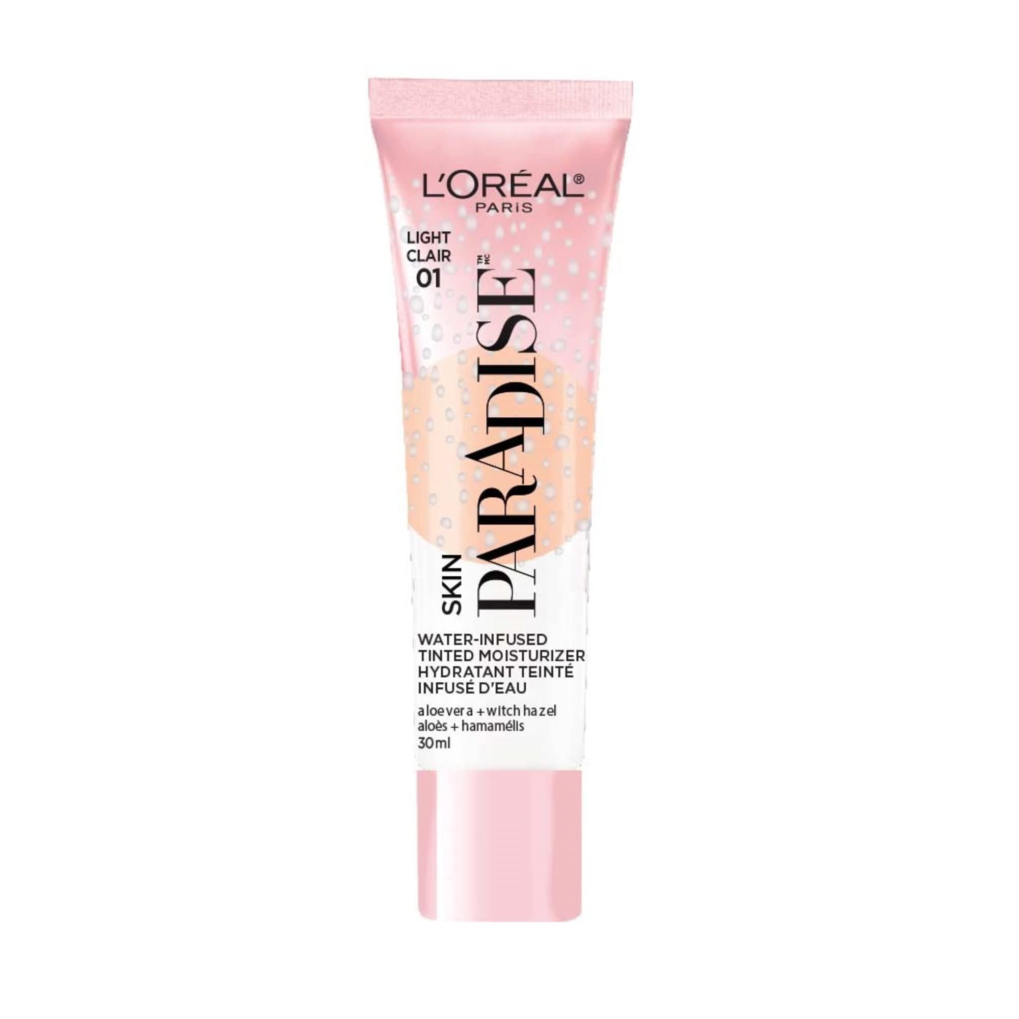 L'Oreal Paris Skin Paradise light-01 bottle offers lightweight, hydrating tinted coverage