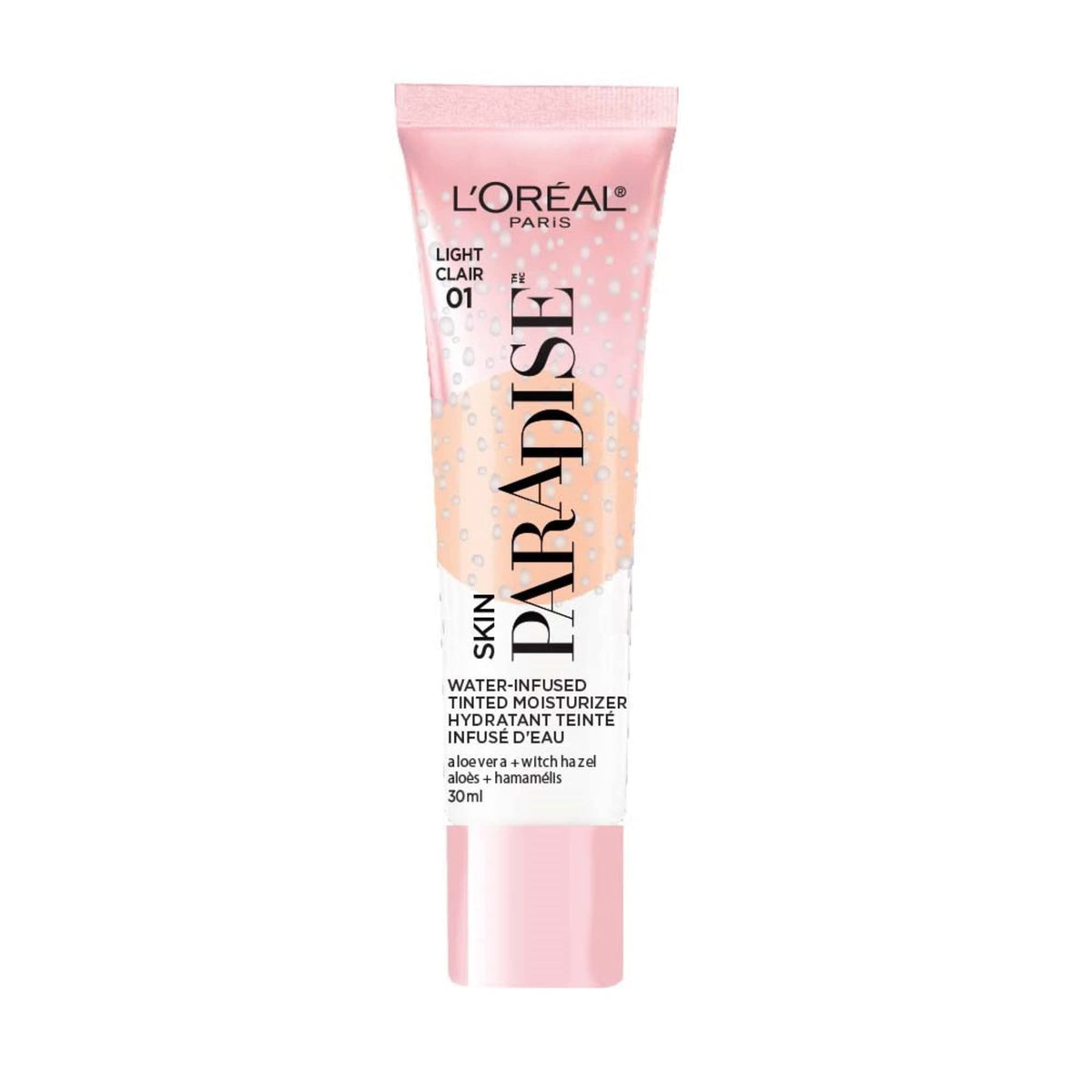 L'Oreal Paris Skin Paradise light-01 bottle offers lightweight, hydrating tinted coverage
