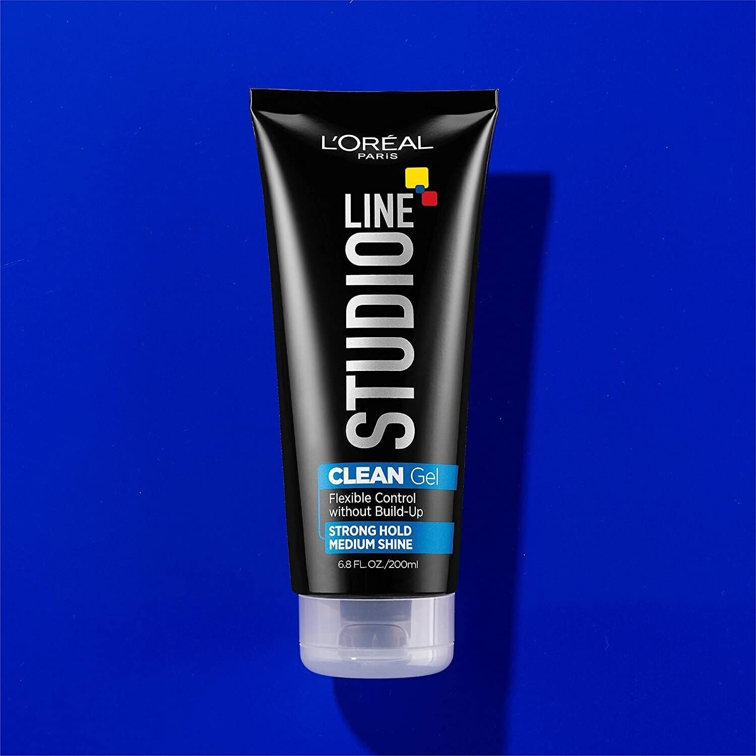 L'Oreal Paris Studio Line Clean Gel on styled hair delivering lasting hold