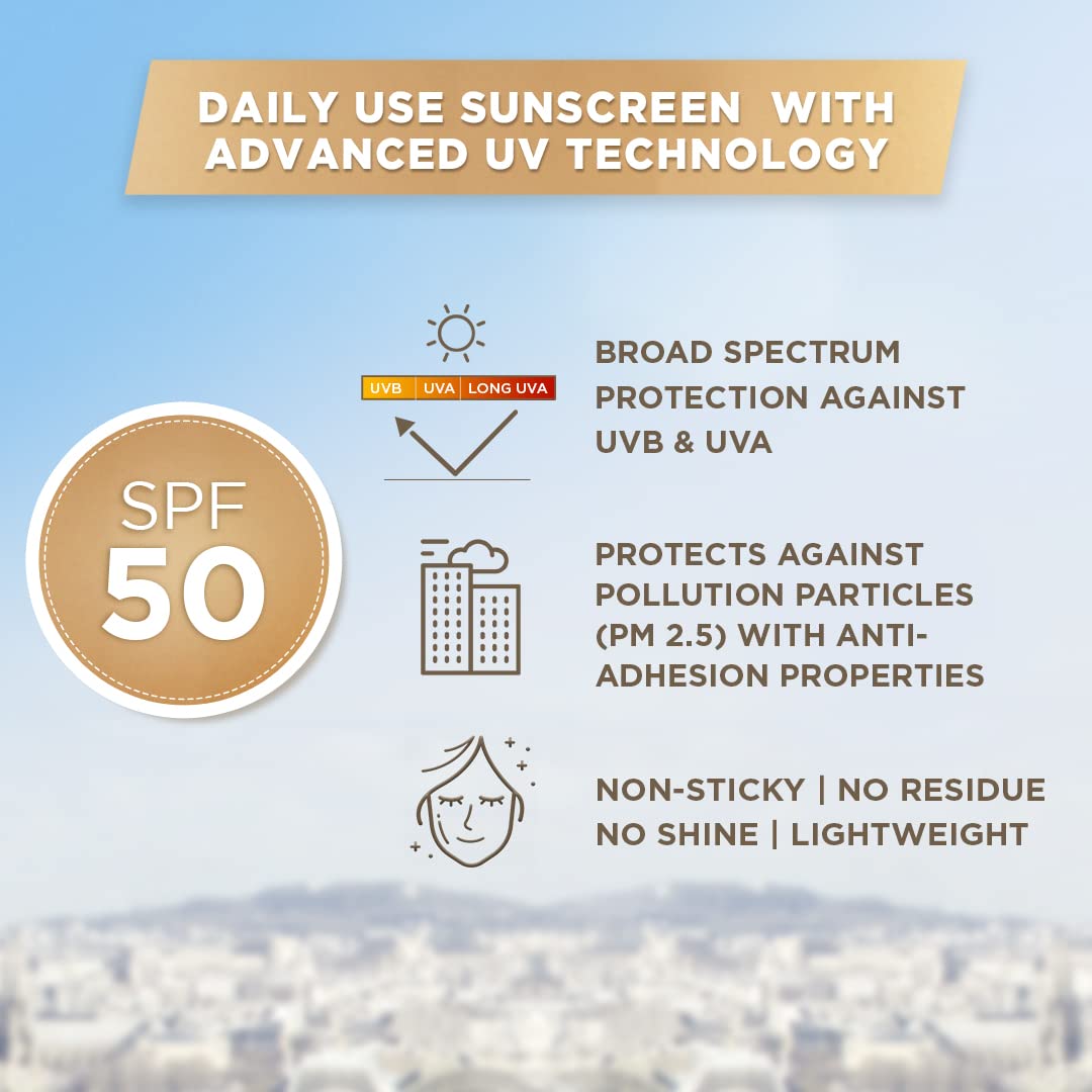 L’Oréal Paris Sunscreen SPF50 PA++++ label highlights broad-spectrum protection.