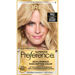 L'Oreal Paris Superior Preference gel-application demonstrates precise, fade-defying color for gray coverage.