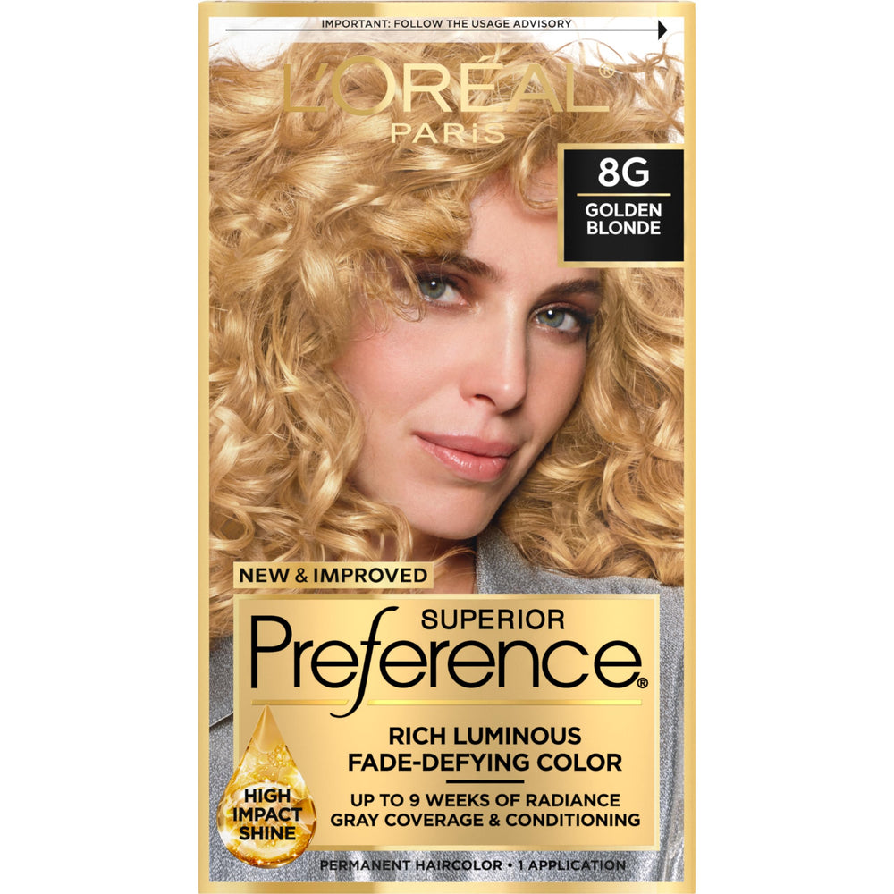 L'Oreal Paris Superior Preference Rubio Dorado 8G: color duradero y brillo radiante.