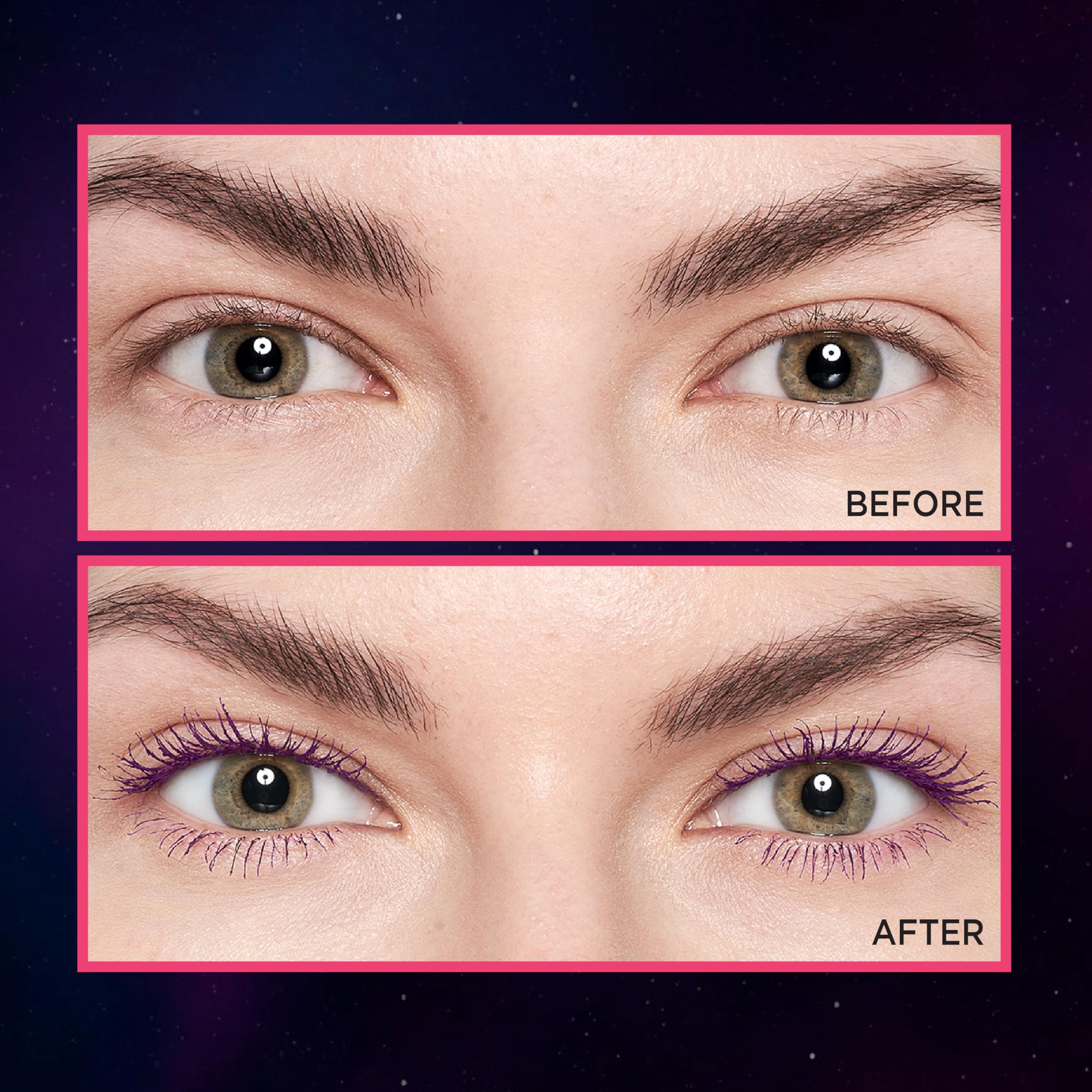 L'Oreal Paris Telescopic Lift on lashes demonstrating full-volume, long-lash effect.