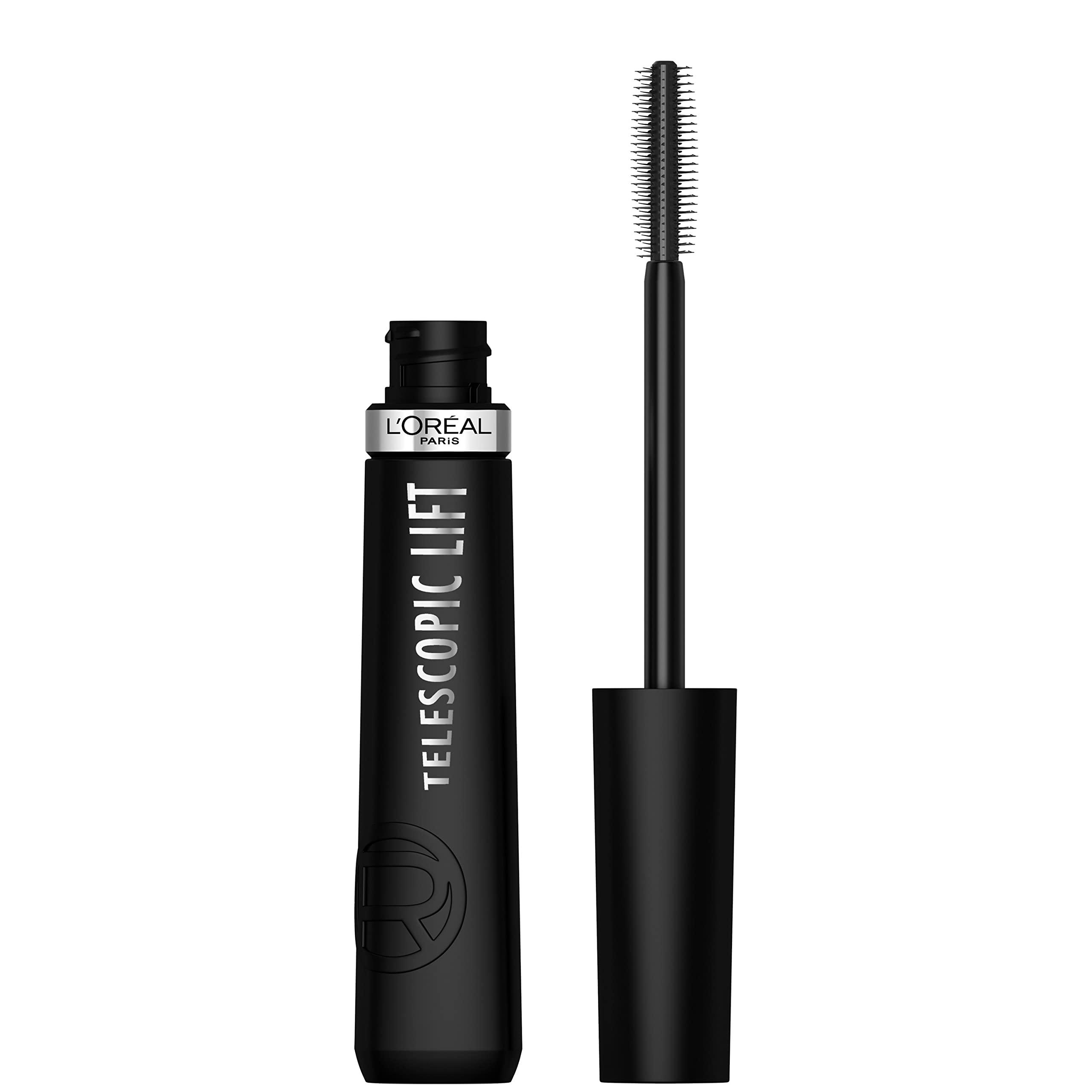 L’Oréal Paris Telescopic Lift mascara bottle closeup showing lift-ready formula