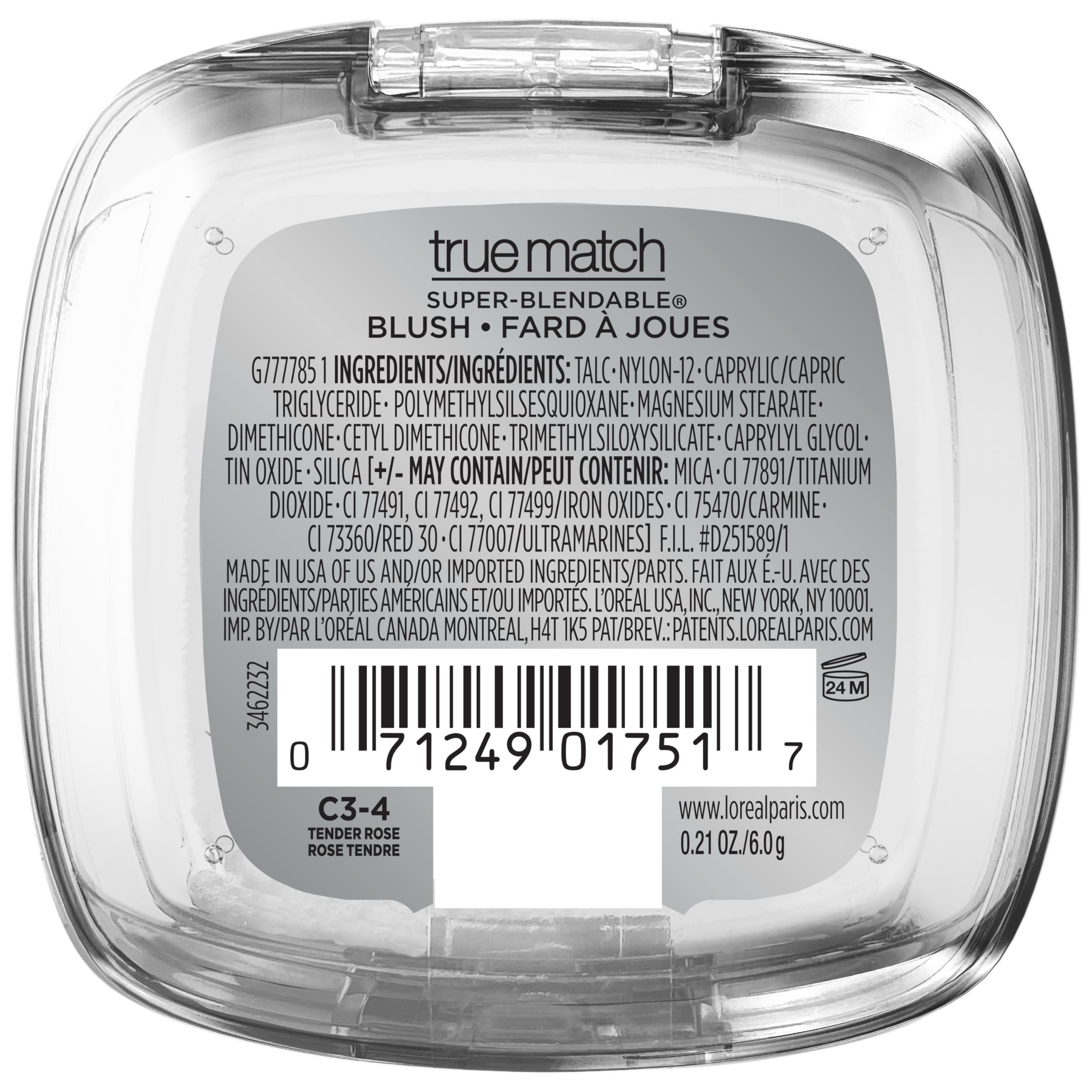 L'Oreal Paris True Match Tender Rose swatch displaying natural pink flush
