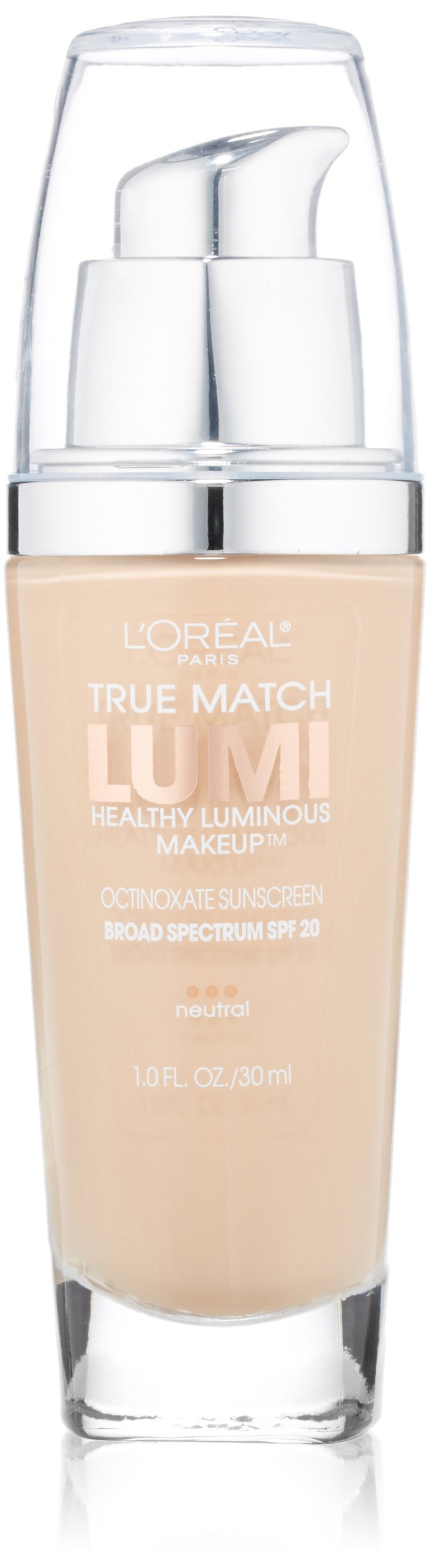 L’Oréal Paris True Match Lumi makeup bottle in Soft Ivory with a luminous, skin-like glow.