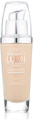 L’Oréal Paris True Match Lumi makeup bottle in Soft Ivory with a luminous, skin-like glow.